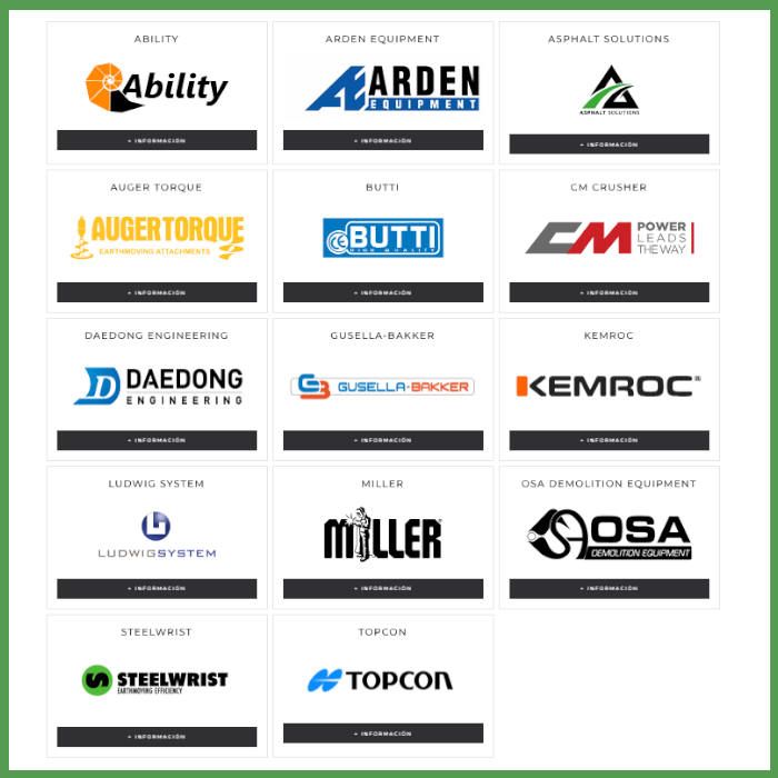 Marcas representadas de Ability Maquinaria y Medio Ambiente
